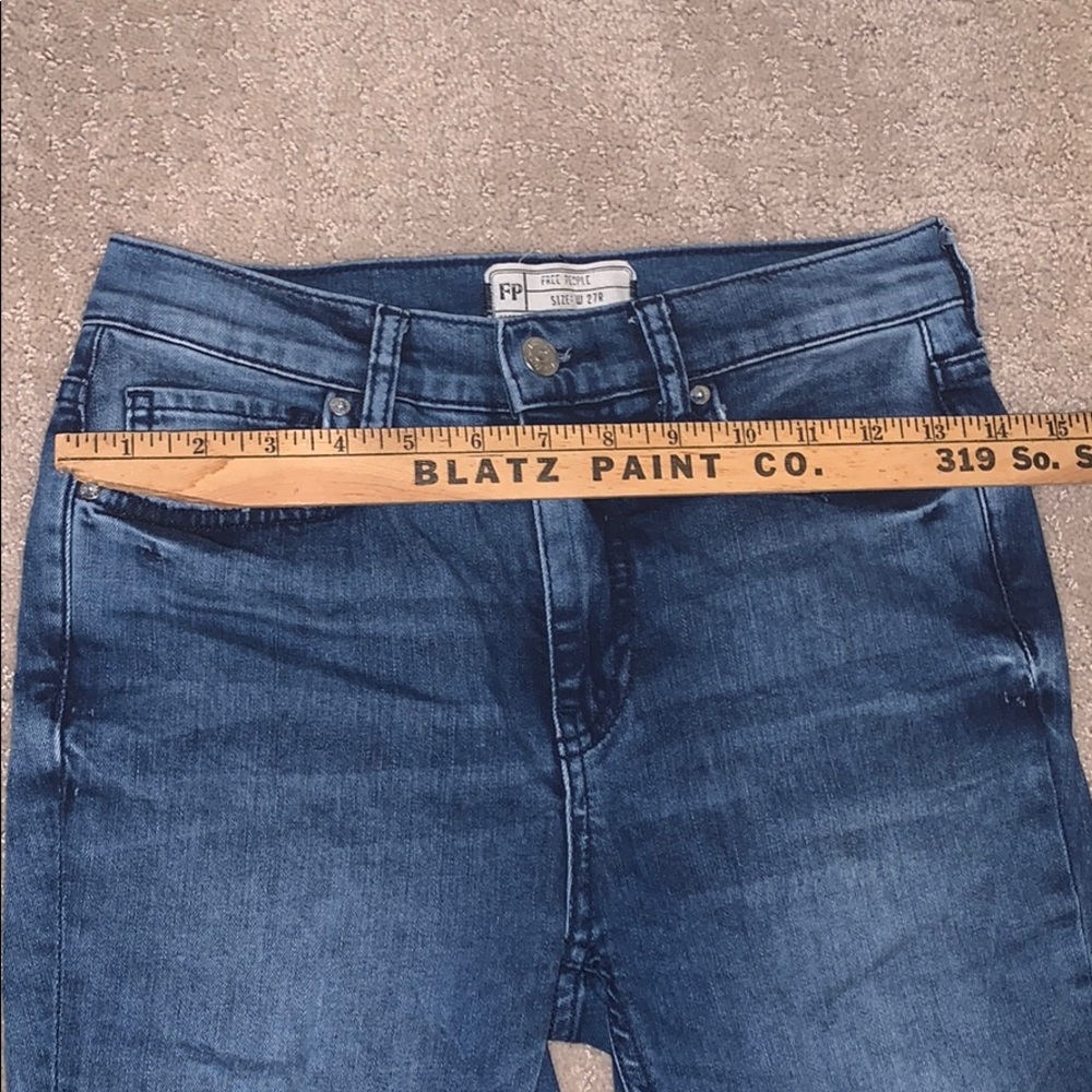 Free People High Rise Ripped Skinny Jeans - Picture 7 of 8